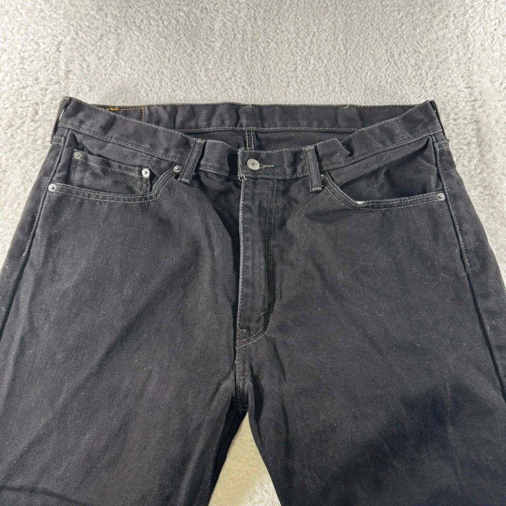 Levi's 505 38x30 Regular Fit Straight Leg Denim‎ Jeans Pants Men's Black Clean